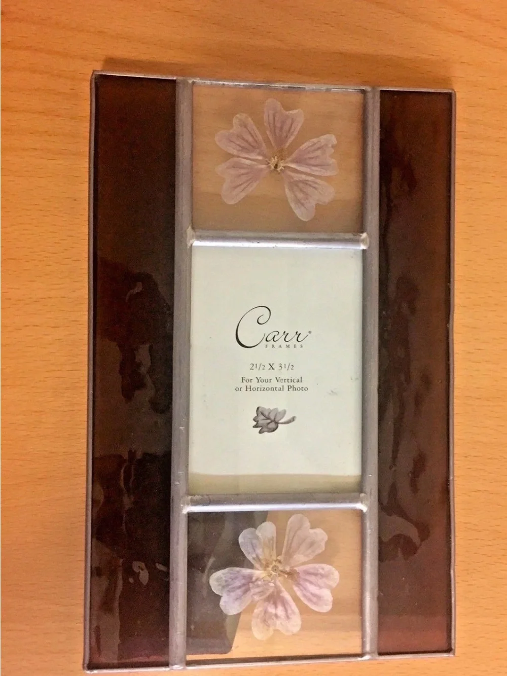 Stained Glass Photo frame Pressed Flower 3.5